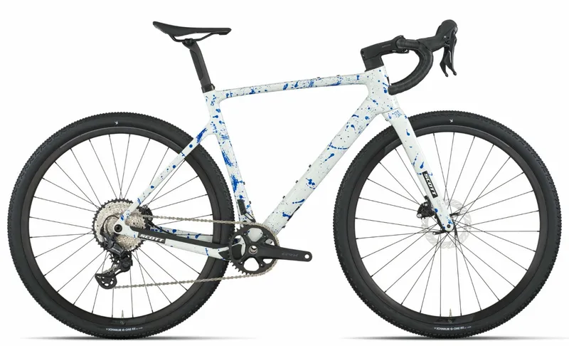 Scott Scott Addict Gravel 30 - 28 Zoll 12K Diamant - white splatter blue, Weiss, – Produktbild 1 von 1