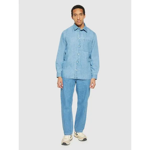 KnowledgeCotton Apparel KnowledgeCotton Apparel Jeanshemd LOOSE DENIM 2.0 aus Bio-Baumwolle, Blue, – Produktbild 3 von 4