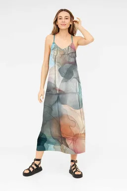 WiDDA Widda Damen vegan Kleid Maxisi Clouds Multicolor – Produktbild 1 von 1