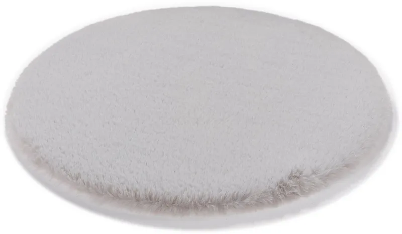 ASTRA Teppich Elda, rund, Höhe: 13 mm, runde Dekofelle im 4 er Set, kuschelweich, Wohnzimmer, Kinderzimmer, Silberfarben, – Produktbild 1 von 3