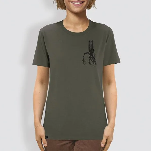 little kiwi little kiwi Unisex T-Shirt, "Verwurzelt", Khaki, – Produktbild 1 von 4