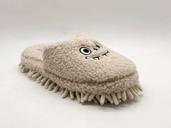 thies Veganer "thies ® Eco Monstimop Teddy Slipper" aus kuscheligem recyceltem PES, Off white, – Produktbild 5 von 5