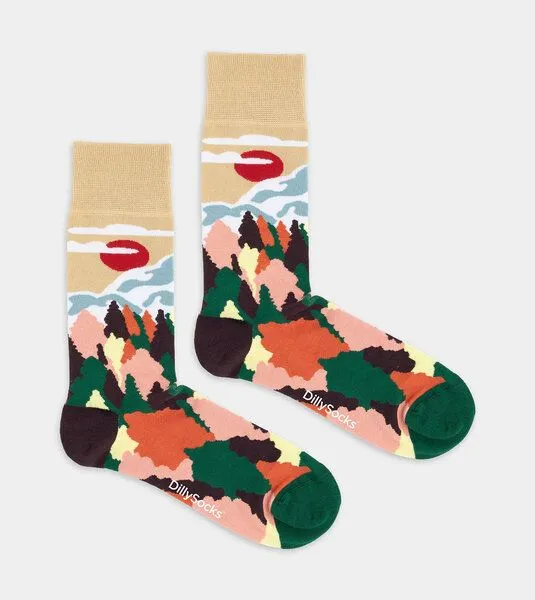 DillySocks DillySocks Socken Fall Mountains aus Biobaumwoll-Mix, Mehrfarbig, – Produktbild 1 von 2