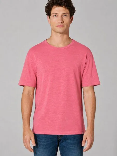 HempAge HempAge Slub Jersey T-Shirt Herren Hanf/Biobaumwolle, Hibiscus(pink), – Produktbild 2 von 4