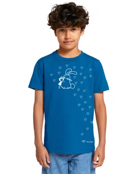 FellHerz Hase Kinder T-Shirt azur - 3-4 Jahre – Produktbild 1 von 1