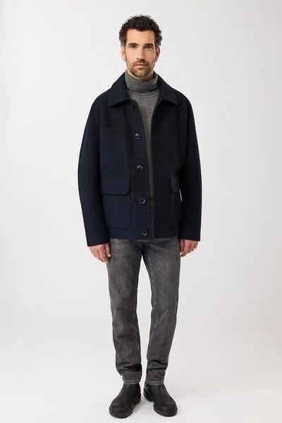 LangerChen LangerChen Field Jacket aus Techno Felt, Navy (blau), – Produktbild 2 von 4