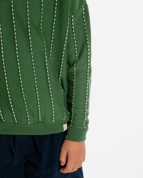 MATONA Matona Pullover | Striped Sweater | aus Bio-Baumwolle | GOTS-zertifiziert, Fir, – Produktbild 3 von 4