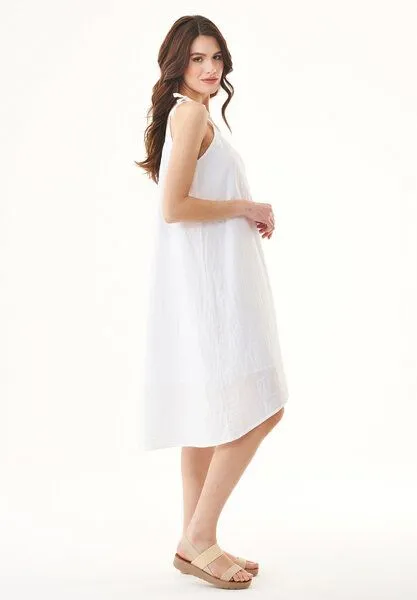 ORGANICATION ORGANICATION Spaghettiträger-Kleid aus Bio-Baumwolle, Weiß(white), – Produktbild 3 von 4