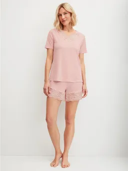 CALIDA CALIDA Shorty Elegant Dreams (2 tlg) feminine Details-Spitze, seidig-weicher Griff, Kurzarm – Produktbild 1 von 1