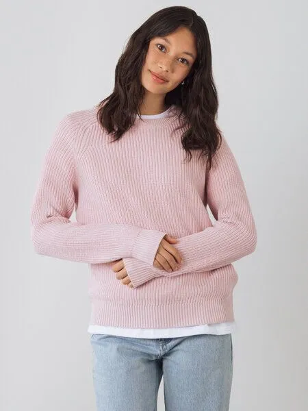 Honest Basics Honest Basics Damen Strickpullover aus 100% Bio-Baumwolle, Peony, – Produktbild 1 von 4