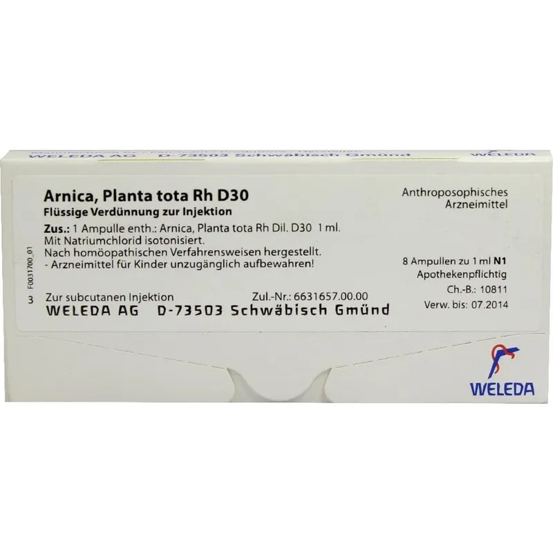 Weleda WELEDA ARNICA PLANTA tota Rh D 30 Ampullen 8X1 ml Ampullen – Produktbild 1 von 1