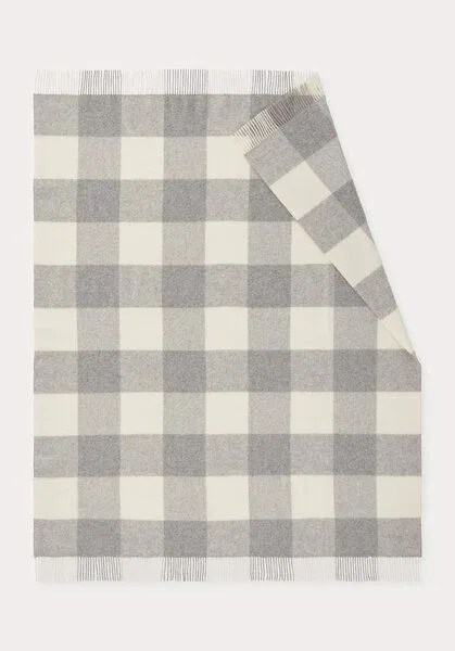 hessnatur hessnatur Plaid ANTONIA aus reiner Bio-Lambswool, Naturgrau, – Produktbild 2 von 2