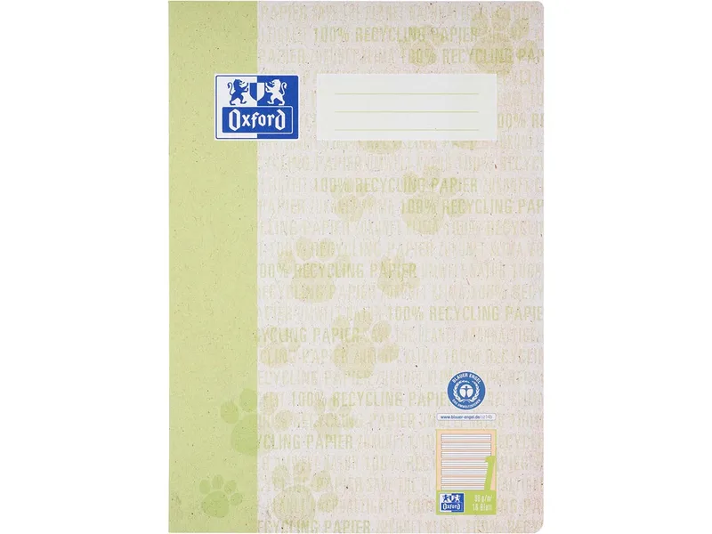 OXFORD OXFORD Recycling-Schulheft DIN A4, 16 Blatt, Lineatur 1, 90 g/m² – Produktbild 1 von 1