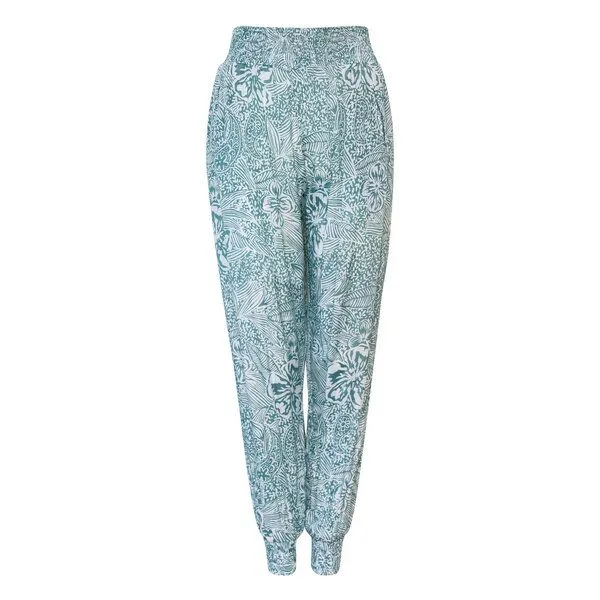 Jaya Jaya ANANDA ROSEBIRD & FLOWERS - Damen - Sommerhose für Yoga und Freizeit, Hawaiigreen/grün, – Produktbild 2 von 2