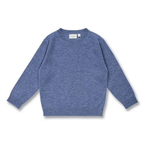 Sense Organics Sense Organics Kinder Strickpullover aus Merinowolle, Modell IKE, Denimblau melange, – Produktbild 1 von 3