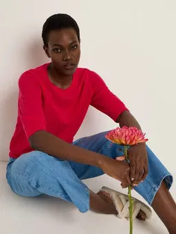 LANIUS LANIUS Struktur-Halbarmpullover aus Bio-Baumwolle – Produktbild 1 von 1