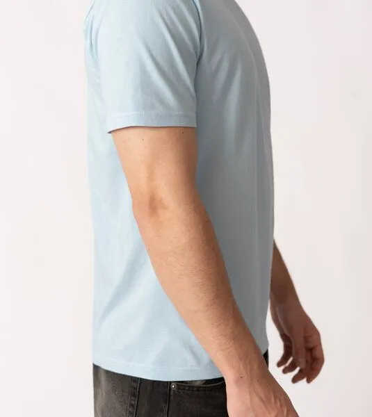 Gary Mash GARY MASH Herren Basic T-Shirt aus Biobaumwolle, Hellblau, – Produktbild 4 von 4