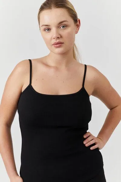 The Slow Label The Slow Label Hochwertiges Tank Top aus festem Baumwollstoff, Schwarz, – Produktbild 2 von 4