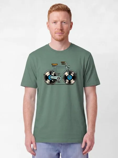 watapparel watapparel T-Shirt Unisex Fahrrad Schallplatte, Green bay, – Produktbild 2 von 2