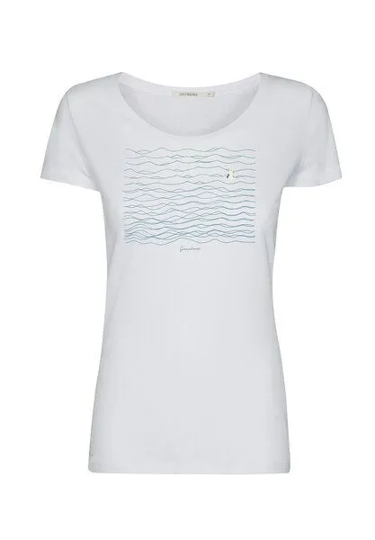 GreenBomb GREENBOMB Animal Seagull Waves Loves - Lässiges T-Shirt aus Bio-Baumwolle / hochwertiger Print / Fair & Vegan, Weiß (white), – Produktbild 2 von 4