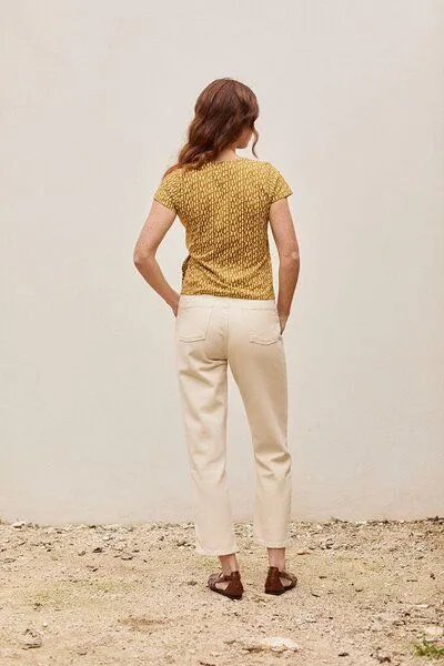 TIRALAHILACHA TIRALAHILACHA Faina T-shirt Organic Cotton, Gelb, – Produktbild 2 von 4