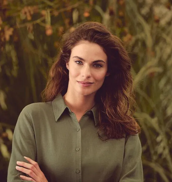 HempAge HempAge Damenbluse Hanf/Biobaumwolle, Thyme (grün), – Produktbild 1 von 4