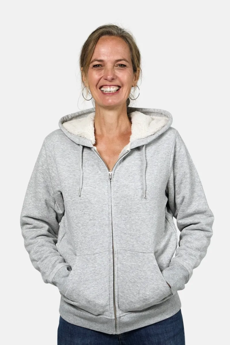 TORLAND TORLAND Damen vegan Hoodie Winter Hygger Sherpa, Grau, – Produktbild 2 von 2