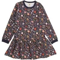 Walkiddy Walkiddy - Fancy Flowers Sweat Kleid Grau, Öko-Fair-Trade, GOTS-Zertifizierte Bio-Baumwolle, Mädchen-Kleid – Produktbild 1 von 1