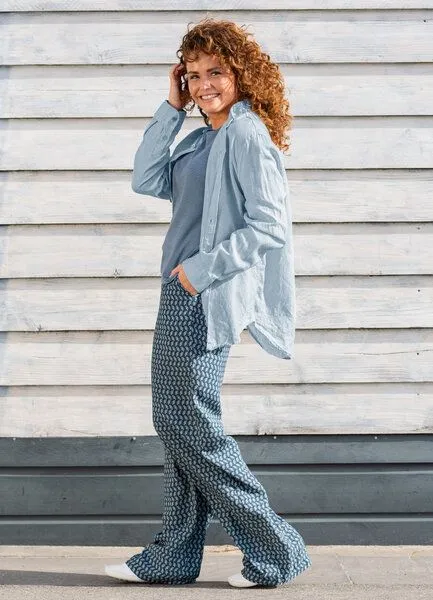 Heidekönigin Heidekönigin Leinen Hemdbluse Delavé, Steinblau, – Produktbild 1 von 3