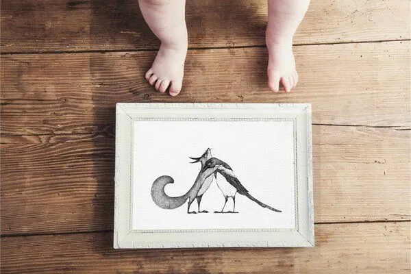 LIGARTI Kunstdruck »Eichhörnchen und Elster« von LIGARTI | A4, A3 oder A2 | Wandbild | Poster | Kunst – Produktbild 2 von 4