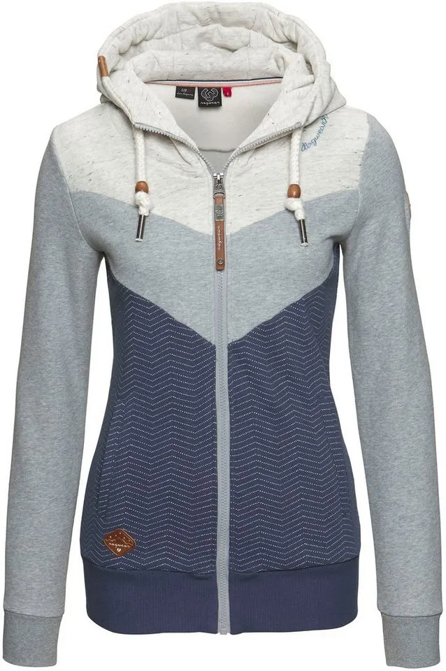 ragwear ragwear Sweatjacke TREGA ZIP O im Colorblocking-Design, Blau, – Produktbild 3 von 5