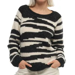 Alma & Lovis Alma & Lovis flauschiger Tiger-Pullover aus Alpaka und Baumwolle – Produktbild 1 von 1