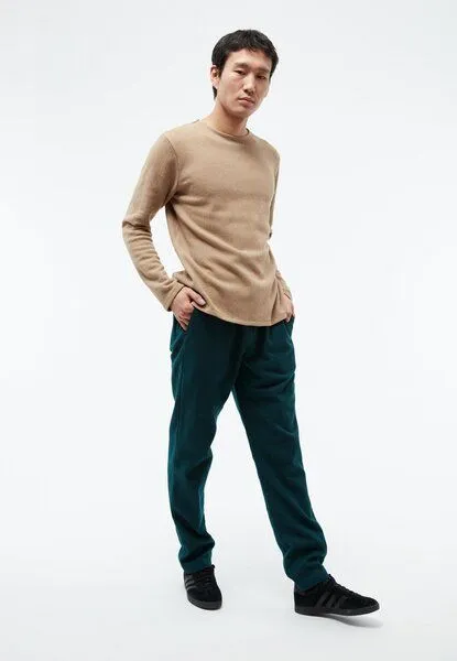 Givn Berlin Givn Berlin Flanellhose GBERIC aus Bio-Baumwolle mit Gummibund, Dark teal, – Produktbild 2 von 4