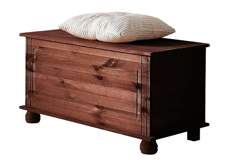 OTTO home Sitztruhe Finca, aus massivem Kiefernholz, 85 x 43 x 45 cm, mit praktischem Stauraum, Braun, – Produktbild 2 von 5