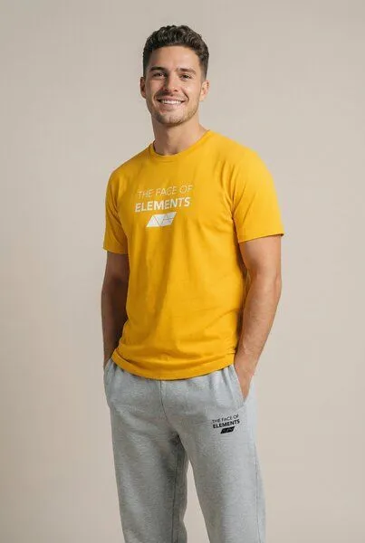 THE FACE OF ELEMENTS The Face of Elements Bold - Regular Fit T-Shirt aus 100% Bio-Baumwolle, Sunset gold (gelb), – Produktbild 4 von 4