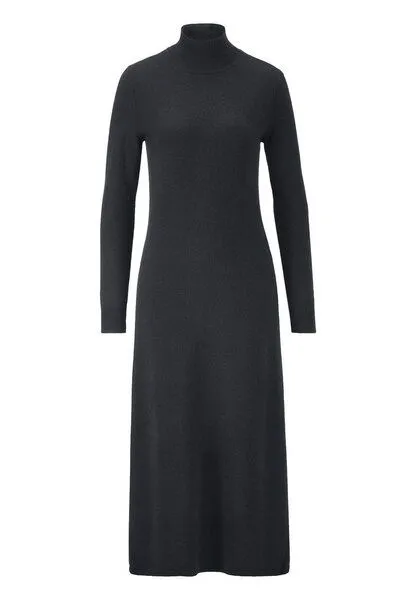 hessnatur hessnatur Strick Kleid Regular aus Bio-Schurwolle mit Kaschmir, Schwarz, – Produktbild 3 von 4