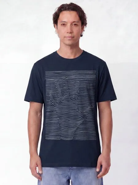 watapparel watapparel T-Shirt Unisex 3Dillusion, French navy, – Produktbild 2 von 2
