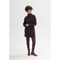 MELA MELA Rippstrick Rollkragenkleid Style ARUNIKA aus 100% Bio-Baumwolle, Elderberry melange, – Produktbild 1 von 1