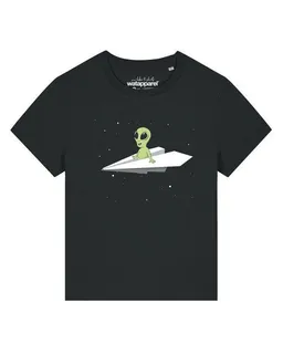 watapparel watapparel T-Shirt Frauen Alien on a paper plane – Produktbild 1 von 1