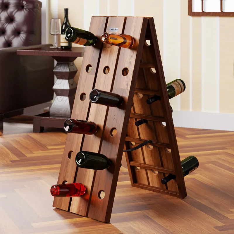 Casaria® Klappbares Weinregal für 36 Flaschen im stilvollen Design, Braun, – Produktbild 2 von 2