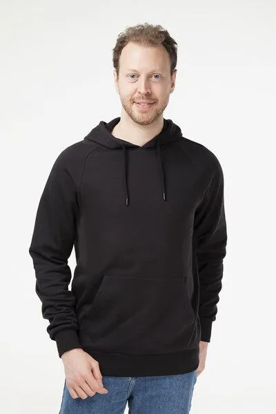 Evermind Evermind Unisex Raglan Hoodie aus Bio-Baumwolle, Schwarz, – Produktbild 2 von 4
