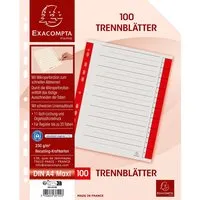 Exacompta 100 Exacompta Trennblätter, mikroperforiert, 230 g/m², DIN A4 Maxi, rot – Produktbild 1 von 1