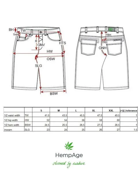 HempAge HempAge 5-Pocket Shorts meliert Hanf/Biobaumwolle, Grit, – Produktbild 3 von 4