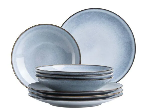 Mäser Mäser Tafelservice 8-tlg. "Smoky's" Steinzeug, Blau, – Produktbild 2 von 5