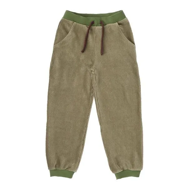 Walkiddy Kinder Cord-Jogginghose GOTS-zertifiziert aus Bio-Baumwolle grün – Walkiddy – Produktbild 1 von 3