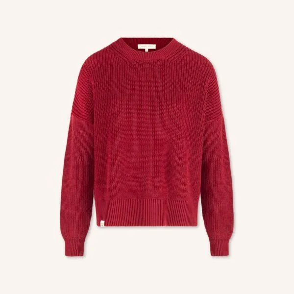 NORDLICHT NORDLICHT Grobstrick Pullover aus 100% Baumwolle MARA, Hellrot (rot), – Produktbild 2 von 4