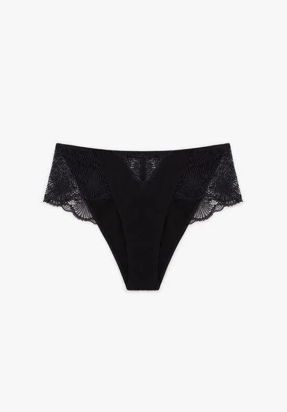 Lovjoi Lovjoi Panty GRANDIFLORA aus Biobaumwolle und regenerierter Spitze, Black (schwarz), – Produktbild 2 von 4