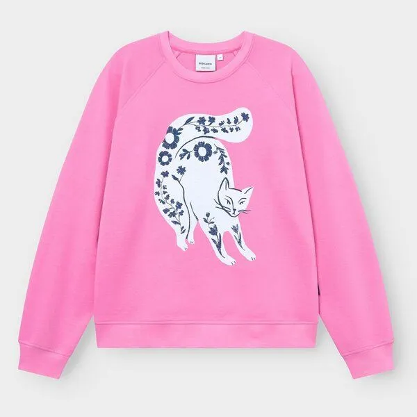 Dedicated DEDICATED Sweatshirt "Ystad" aus Bio-Baumwolle - Flower Cat, Moonlite pink (rosa), – Produktbild 1 von 3