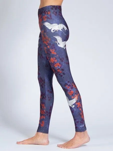 Magadi Magadi Yoga Leggings HAPPY BIRDS aus Komfort-Stretch mit Tasche, Blau, – Produktbild 3 von 4