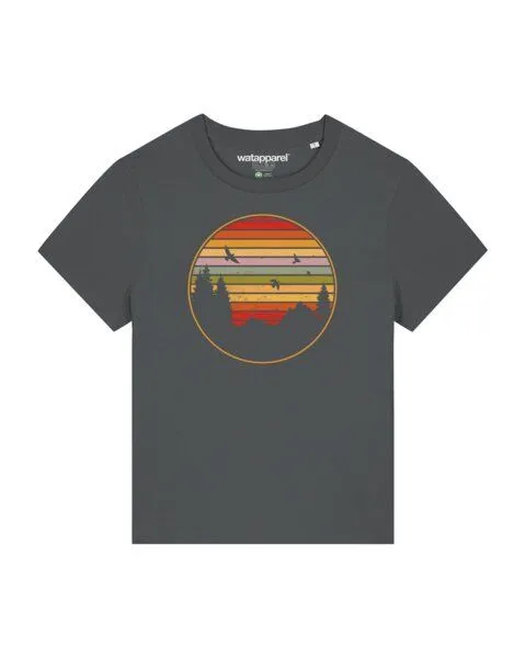 watapparel watapparel T-Shirt Frauen Sunset Berge & Tannen, Anthracite, – Produktbild 1 von 3